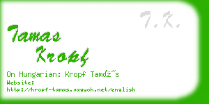 tamas kropf business card